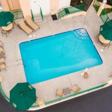 top down view of swimming pool without guests