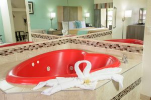 Red heart shaped Jacuzzi